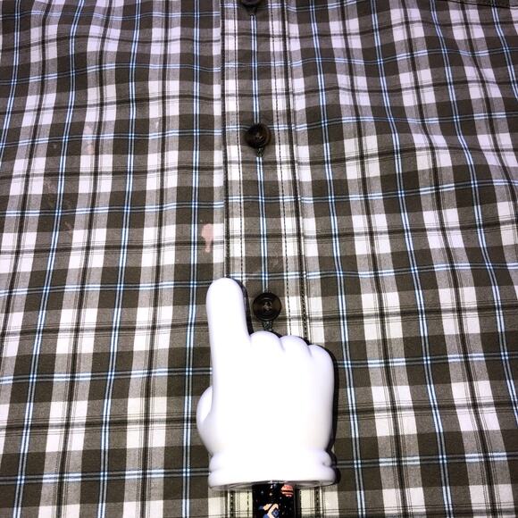 Carhartt Relax Fit Plaid Button Shirt Short Sleeve Olive Green White Mens Sz 3XL - Picture 9 of 11